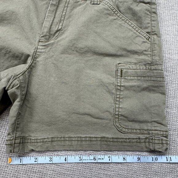 Eddie Bauer Womens Size 8 Green Khaki Cargo Shorts Pockets Stretch - Picture 13 of 13
